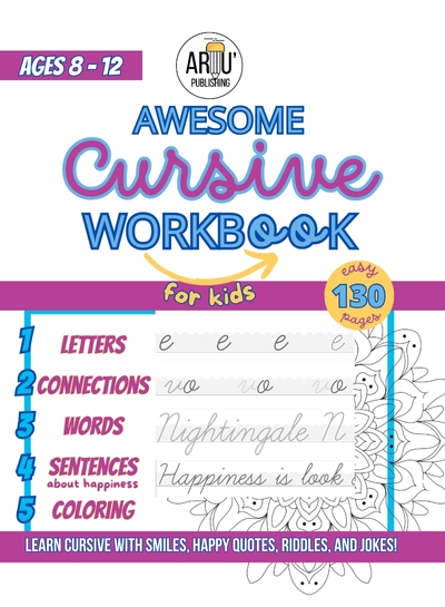 Awesome cursive workbook for kids