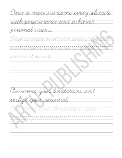 Sheet2 about Motivational cursive handriting workbook for adults