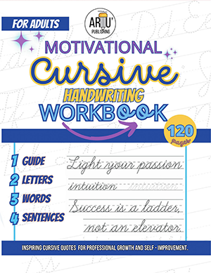 Motivational cursive handriting workbook for adults